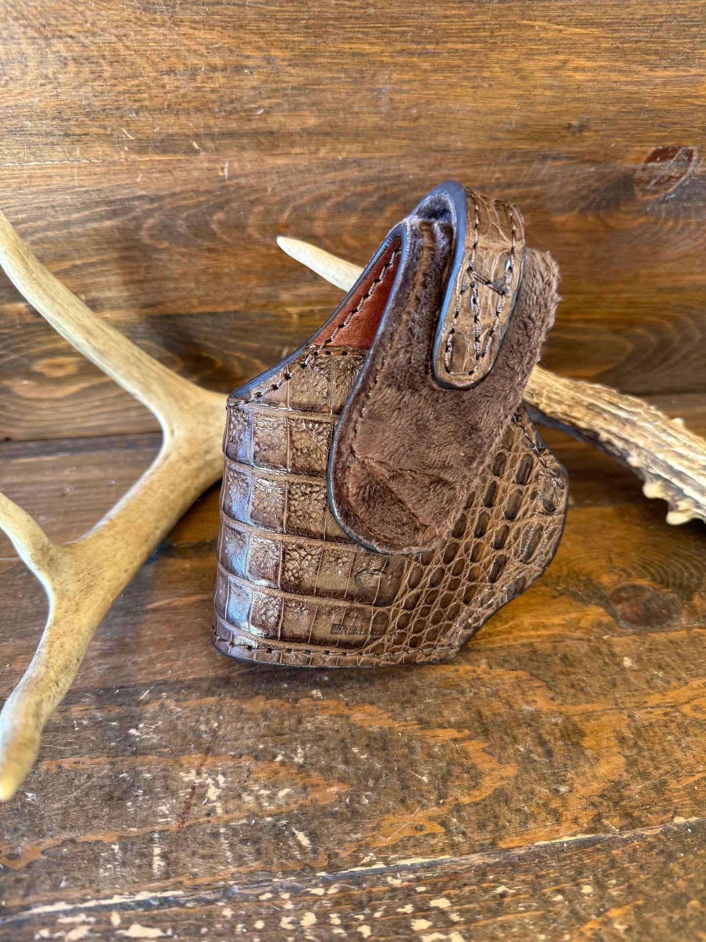Brown crocodile belly skin compact holster ( Beretta )