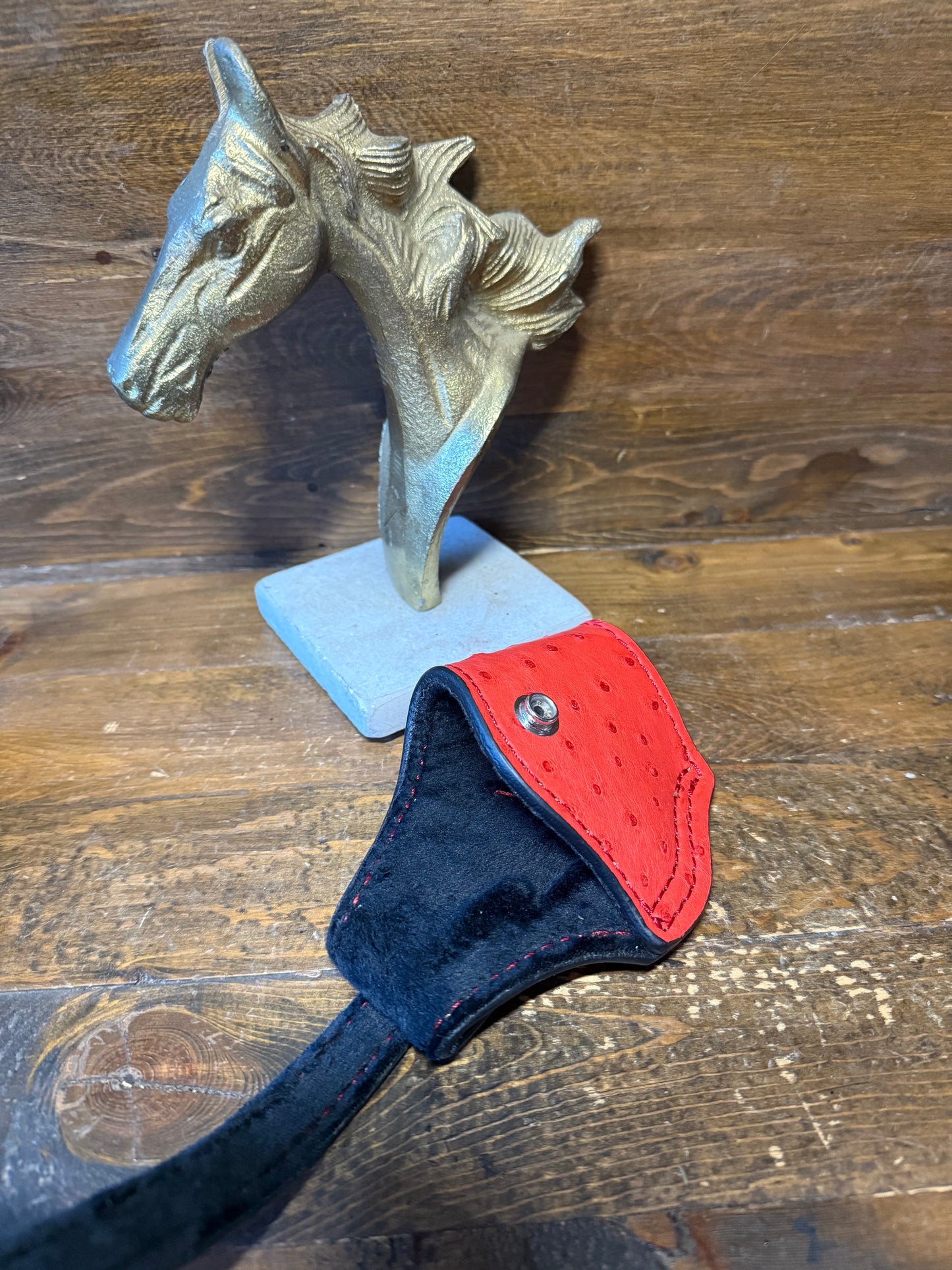 Red/Chrome ostrich skin compact holster. ( 1911) ( High-power )