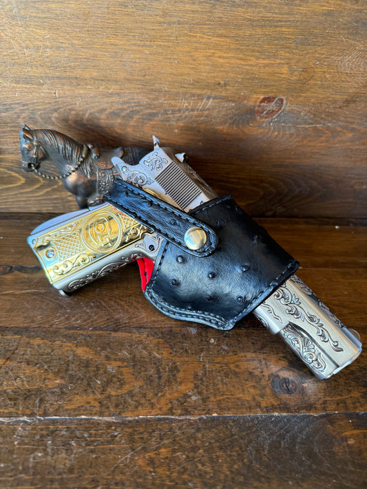 Black/red Ostrich skin compact holster (1911)