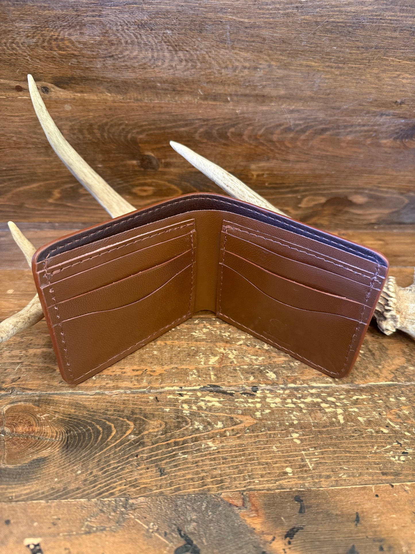 Rustic Cognac Ostrich skin wallet