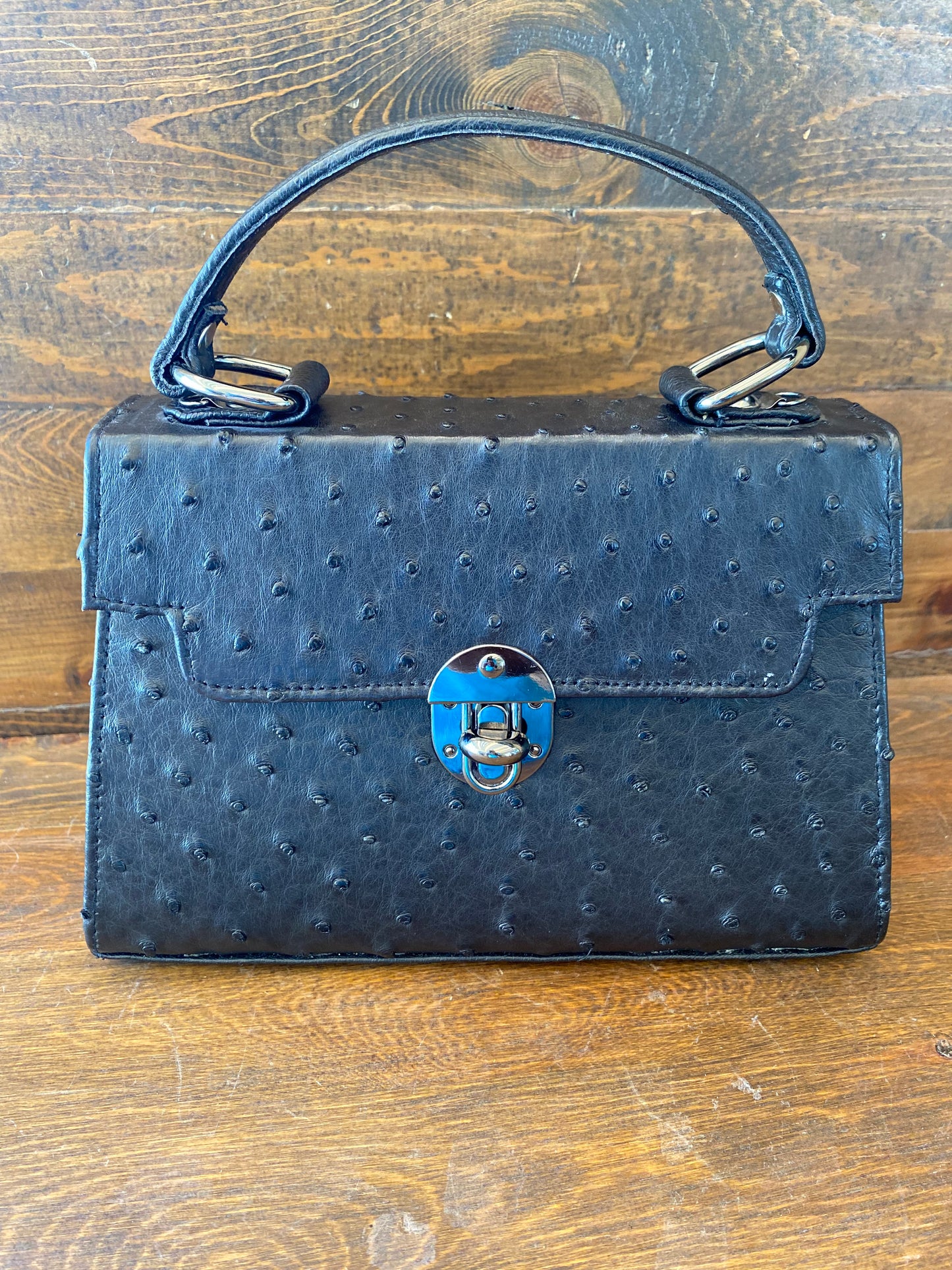 Black ostrich women’s Handbag