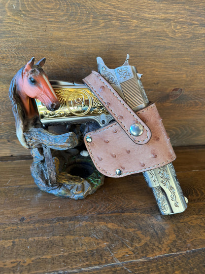 Almond ostrich skin luxury compact holster (1911)
