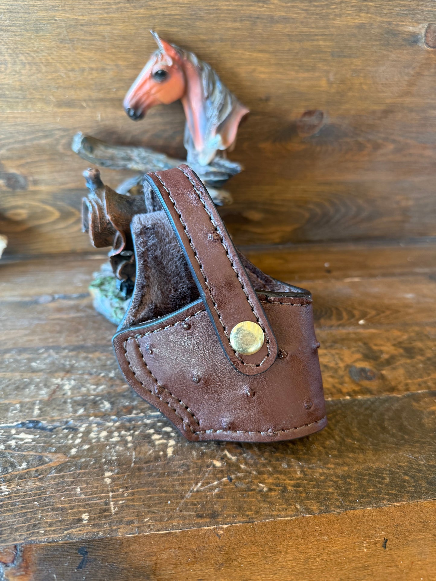 Brown/gold ostrich skin compact holster ( 1911 )