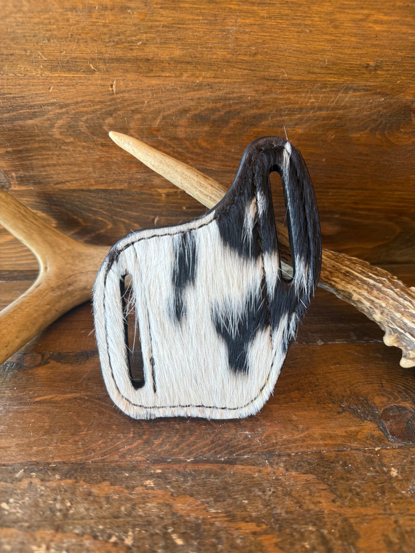 Black/brown cowhide knife sheath