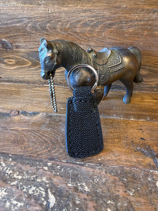 Black Stingray skin double sided keychain