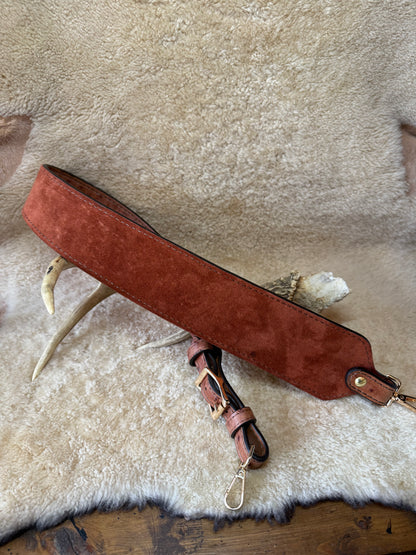 Gerbera/Gold Ostrich skin luxury rifle sling