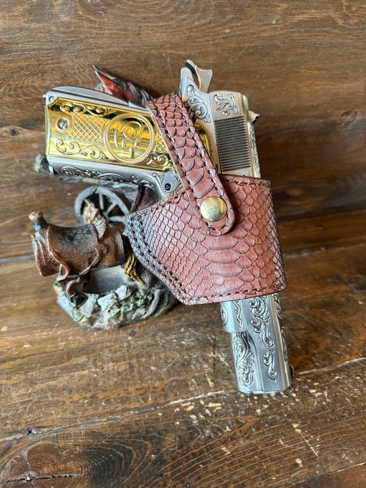 Matte brown snake skin compact holster (1911)