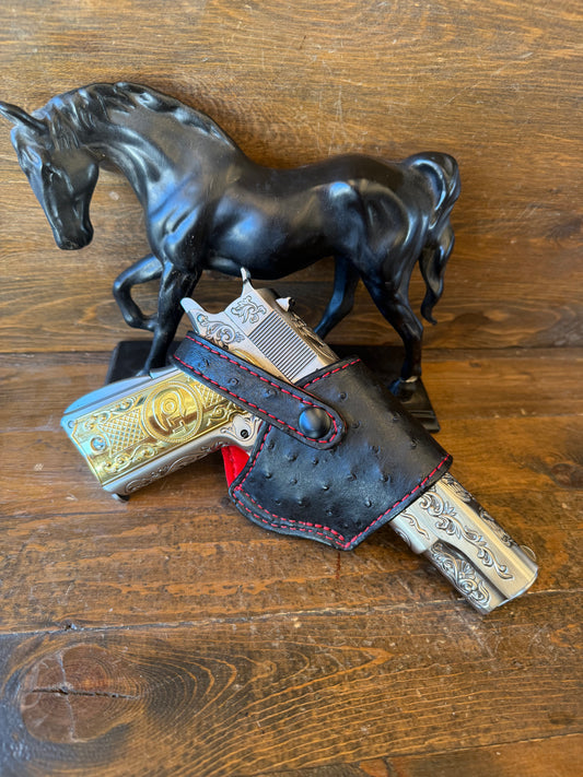 Black/red Ostrich luxury holster (1911)