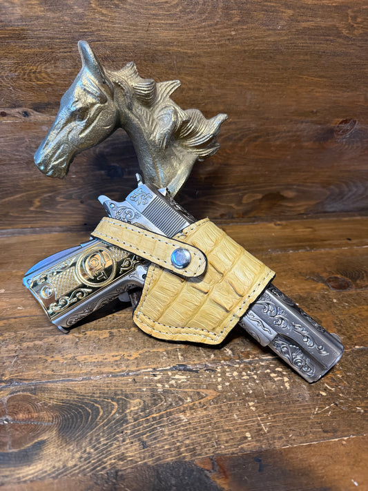 Butter crocodile tail skin compact holster (1911) ( High-Power )