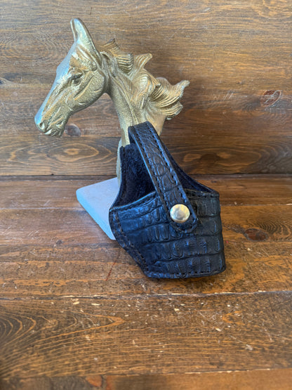 Black/gold  crocodile Hornback compact holster (1911)