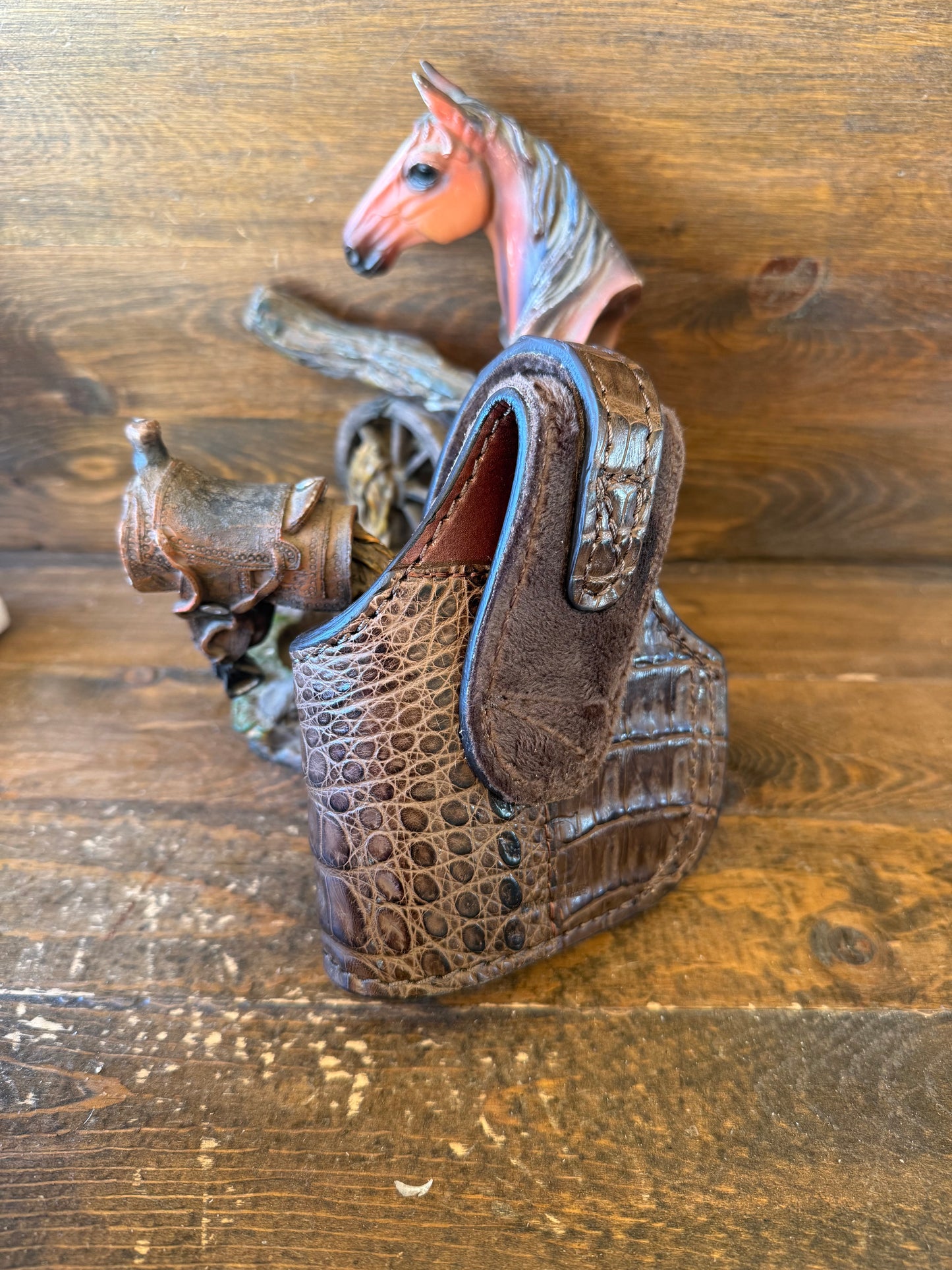 Brown crocodile skin compact holster ( Glock )