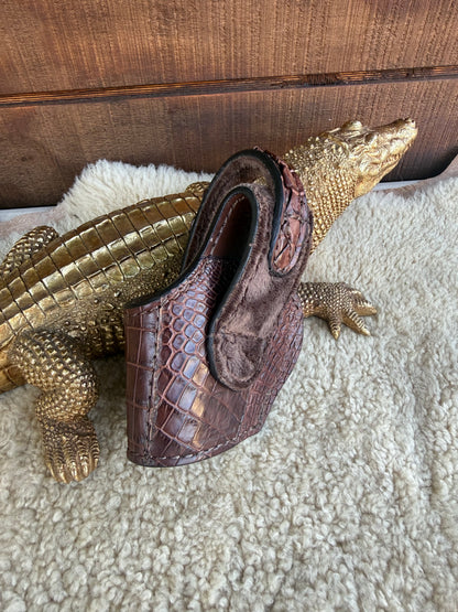Brown Nile Crocodile tail compact holster ( 1911, High-power )