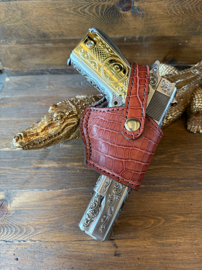 Conac/Gold alligator belly compact holster (1911)