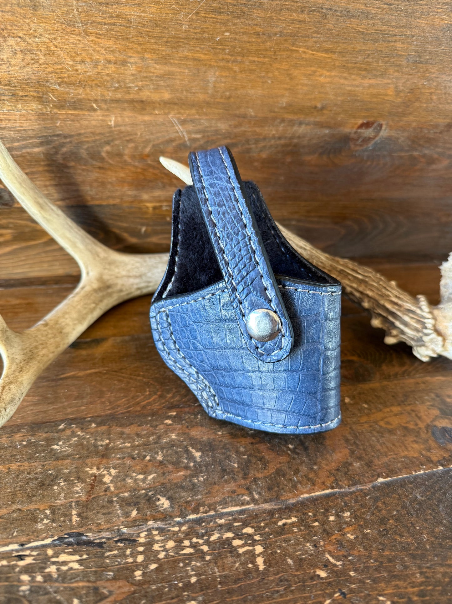 Blue/silver  crocodile skin compact holster ( 1911 , High Power )