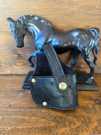 Black/Gold. Ostrich skin luxury compact holster (1911)