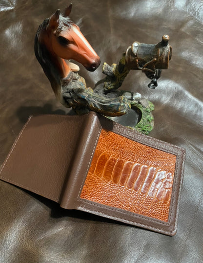 Half ostrich leg wallet