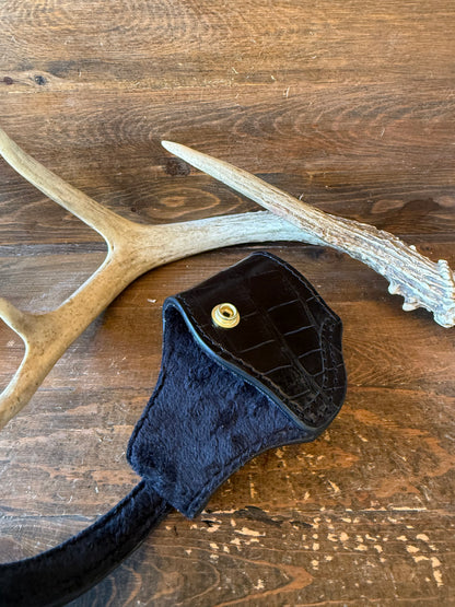 Black/gold alligator belly skin compact holster (1911)