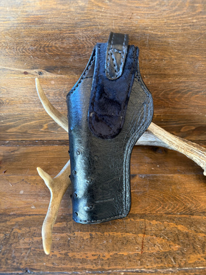 Black/gold ostrich skin full holster (1911) 5”