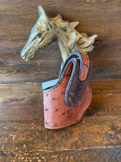 Gerbera/gold ostrich skin compact holster (1911)