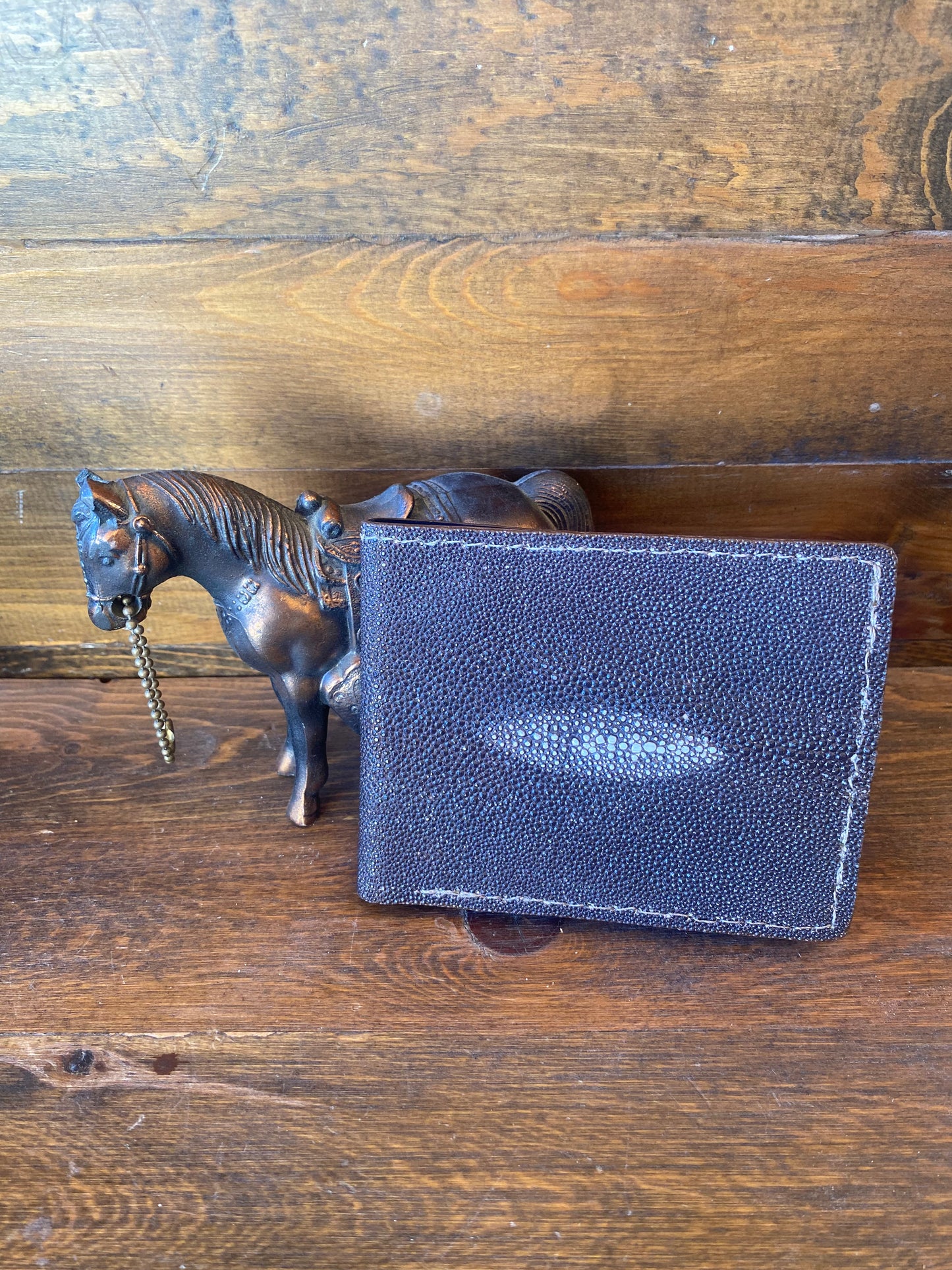 Brown stingray skin wallet