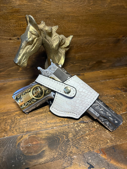 Himalayan White alligator skin  compact holster (1911)