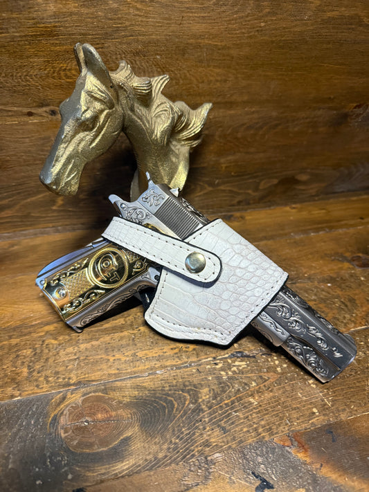 Himalayan White alligator skin  compact holster (1911)