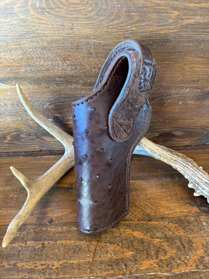 Dark brown ostrich skin full holster 5” (1911)