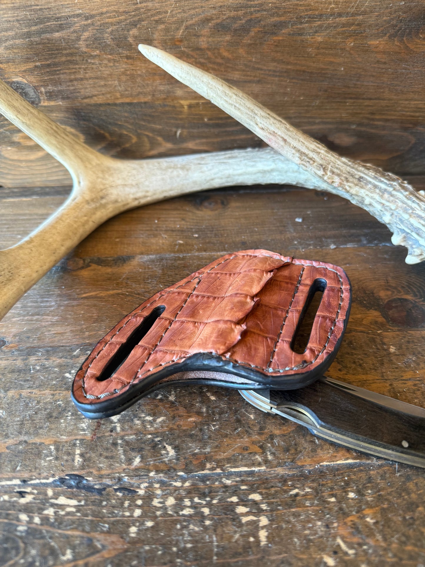 Conac crocodile tail skin knife sheath