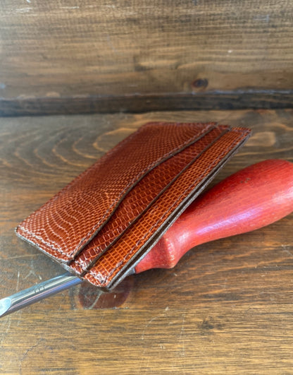 Brown full lizard skin cardholder