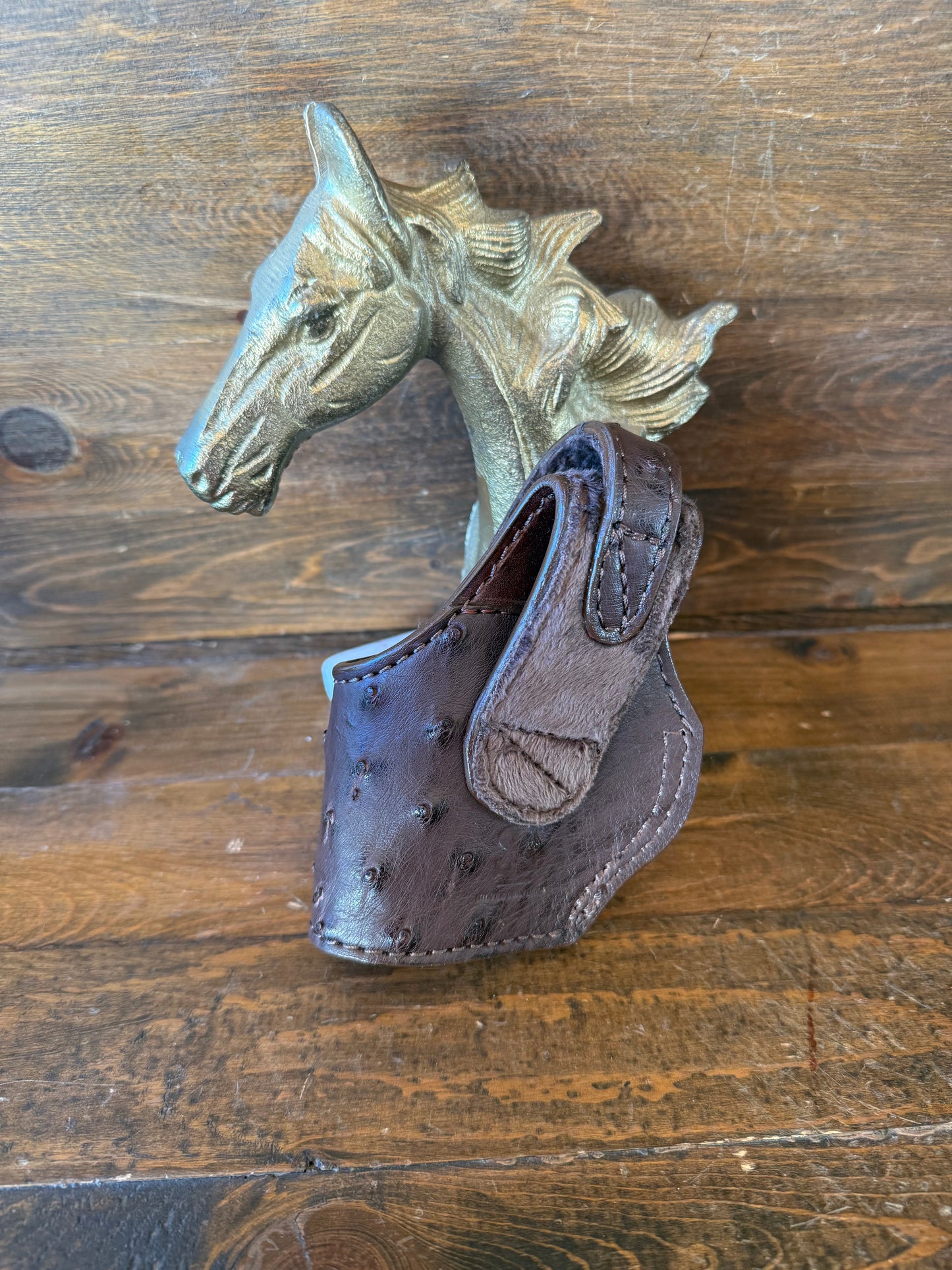 Dark brown ostrich skin compact holster (1911)