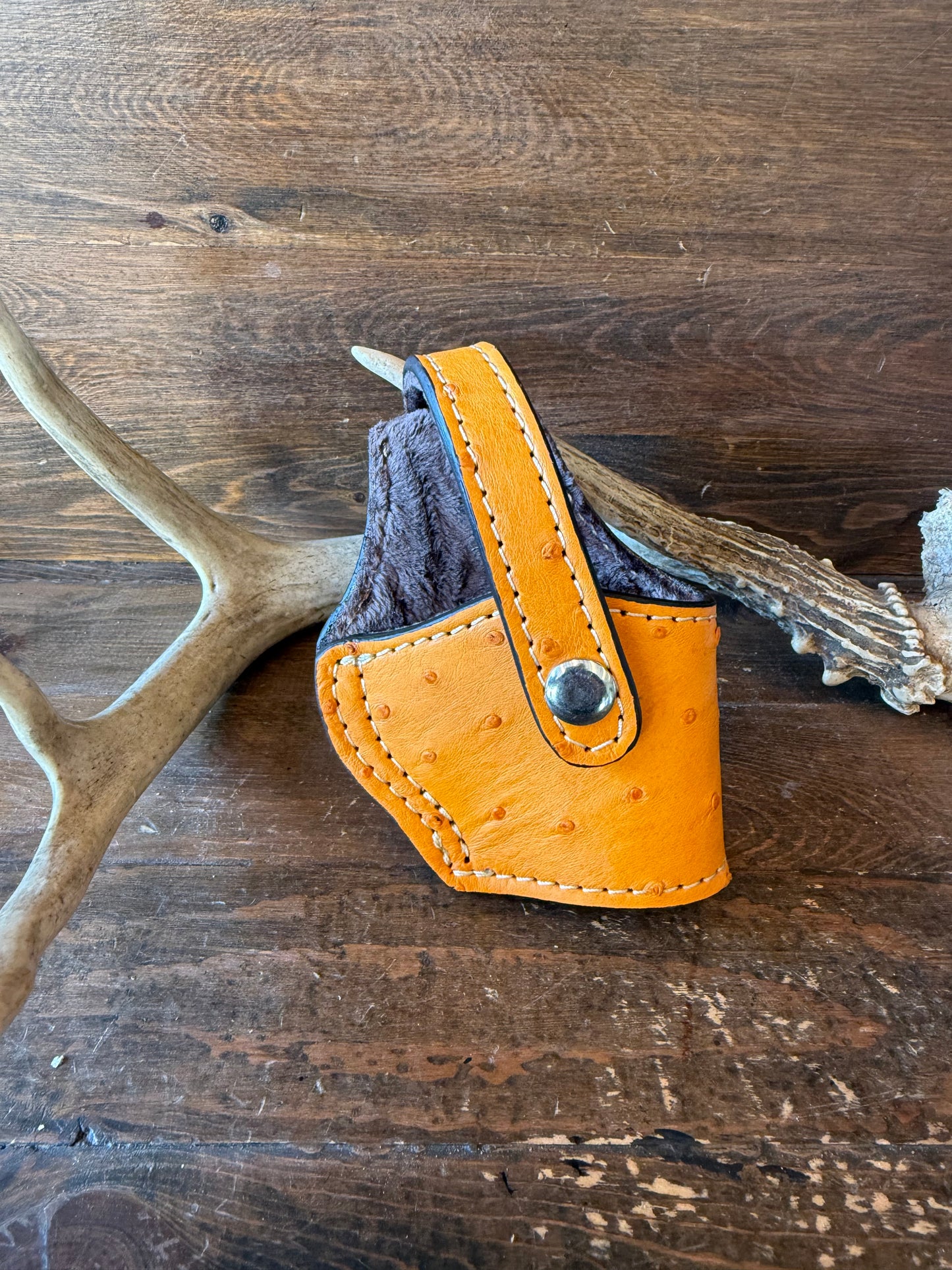 Honey/Chrome ostrich skin compact holster ( 1911 )