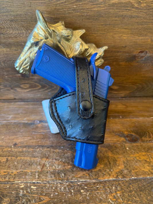 Black ostrich skin compact holster ( Black label 380 / small 1911 )