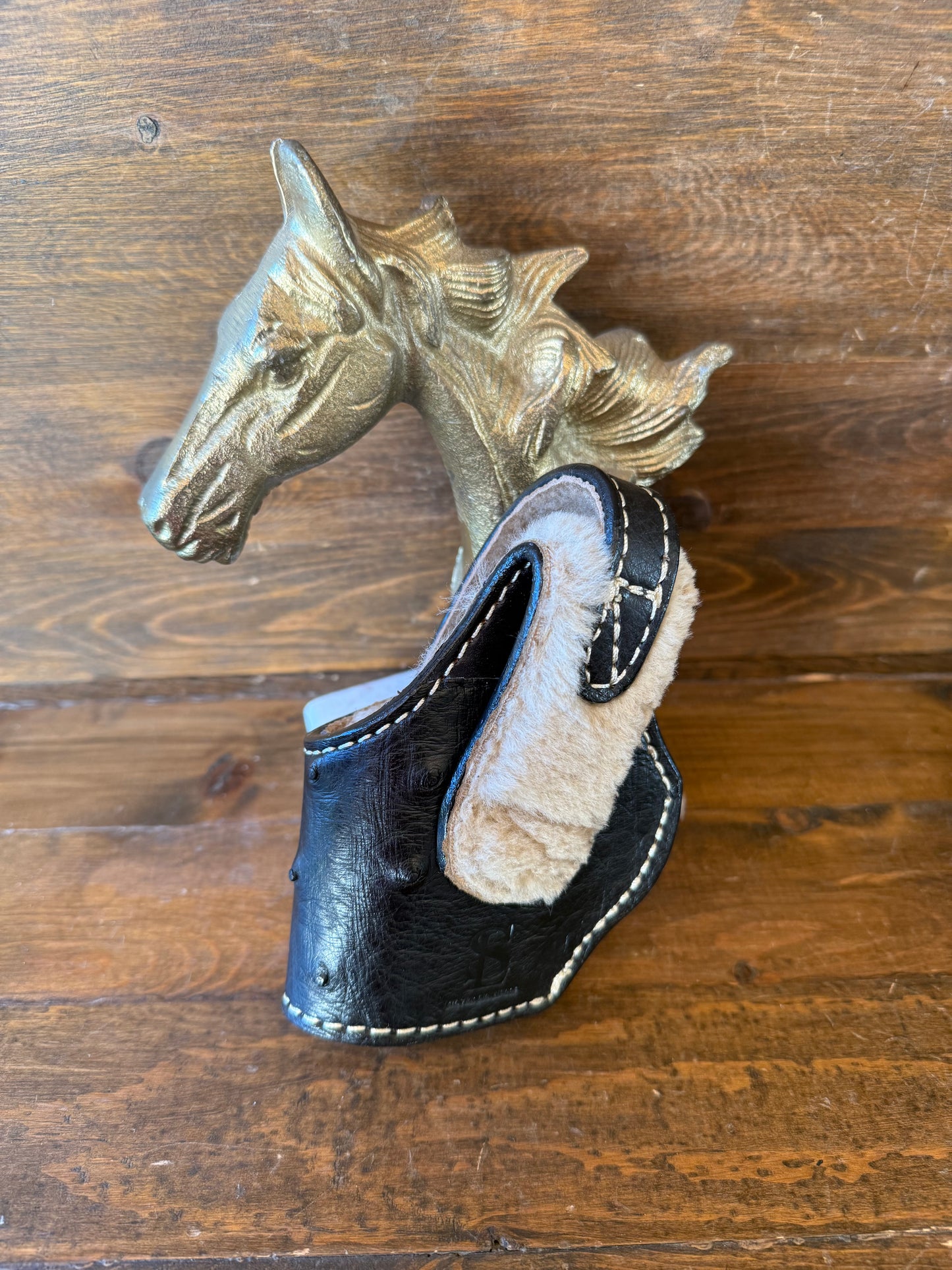 Deluxe black/gold ostrich skin compact holster (1911)