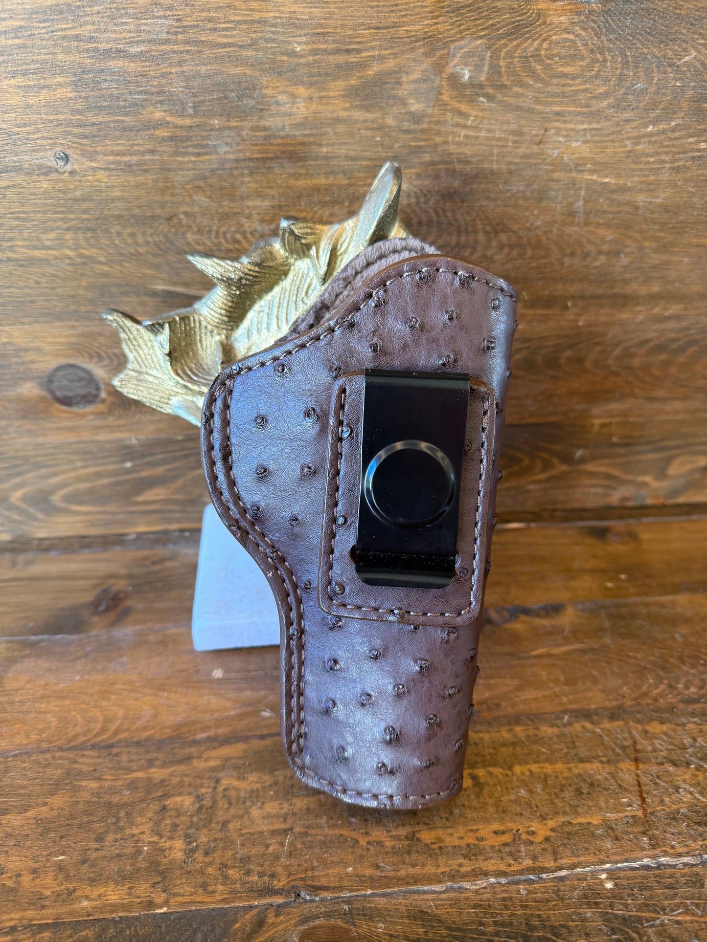 Dark brown ostrich skin IWB holster (1911) 5”