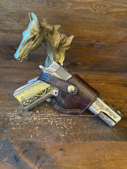 Brown/Gold  alligator belly compact holster (1911)