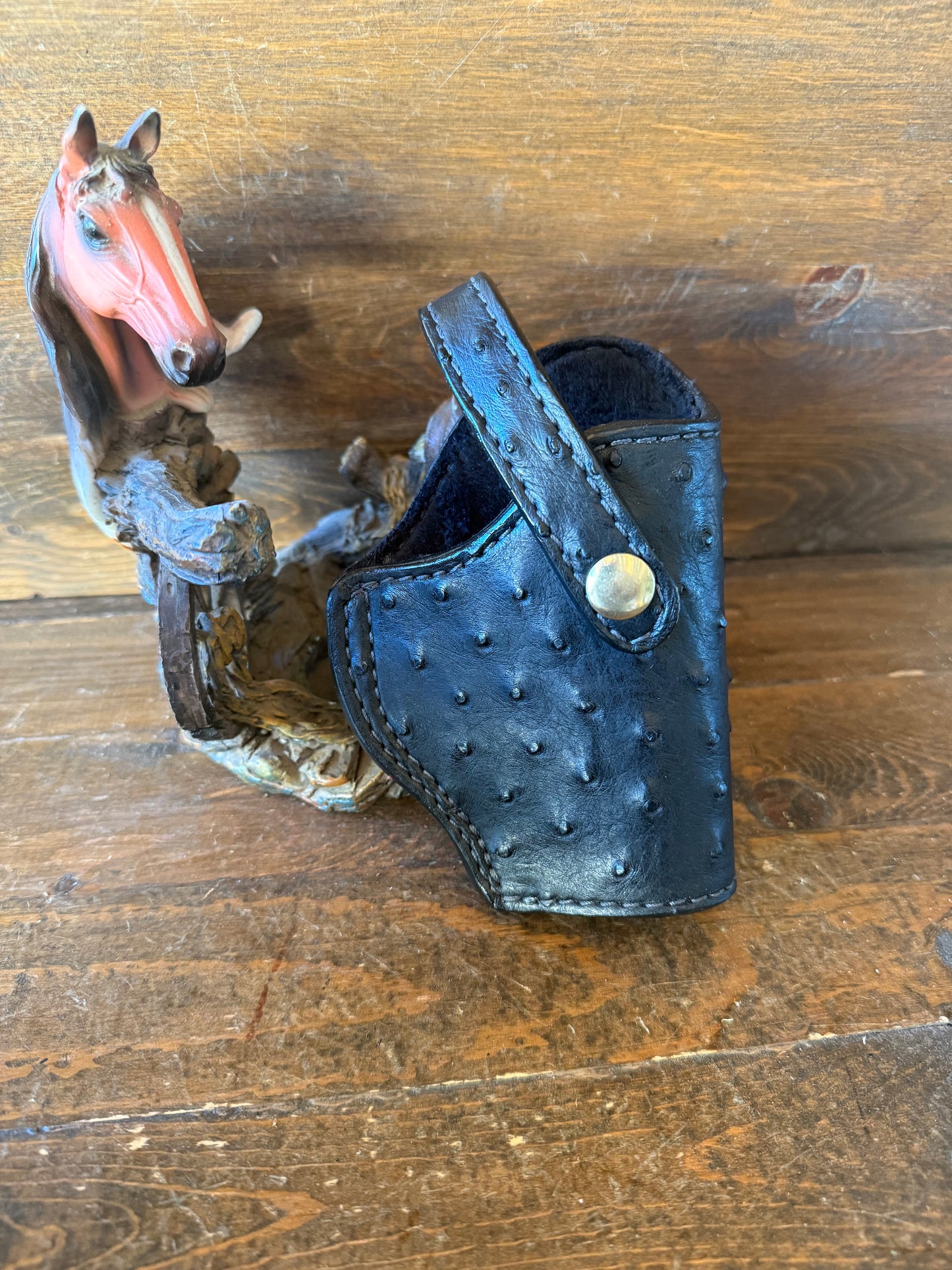 Black/gold. Ostrich skin medium holster ( 1911)
