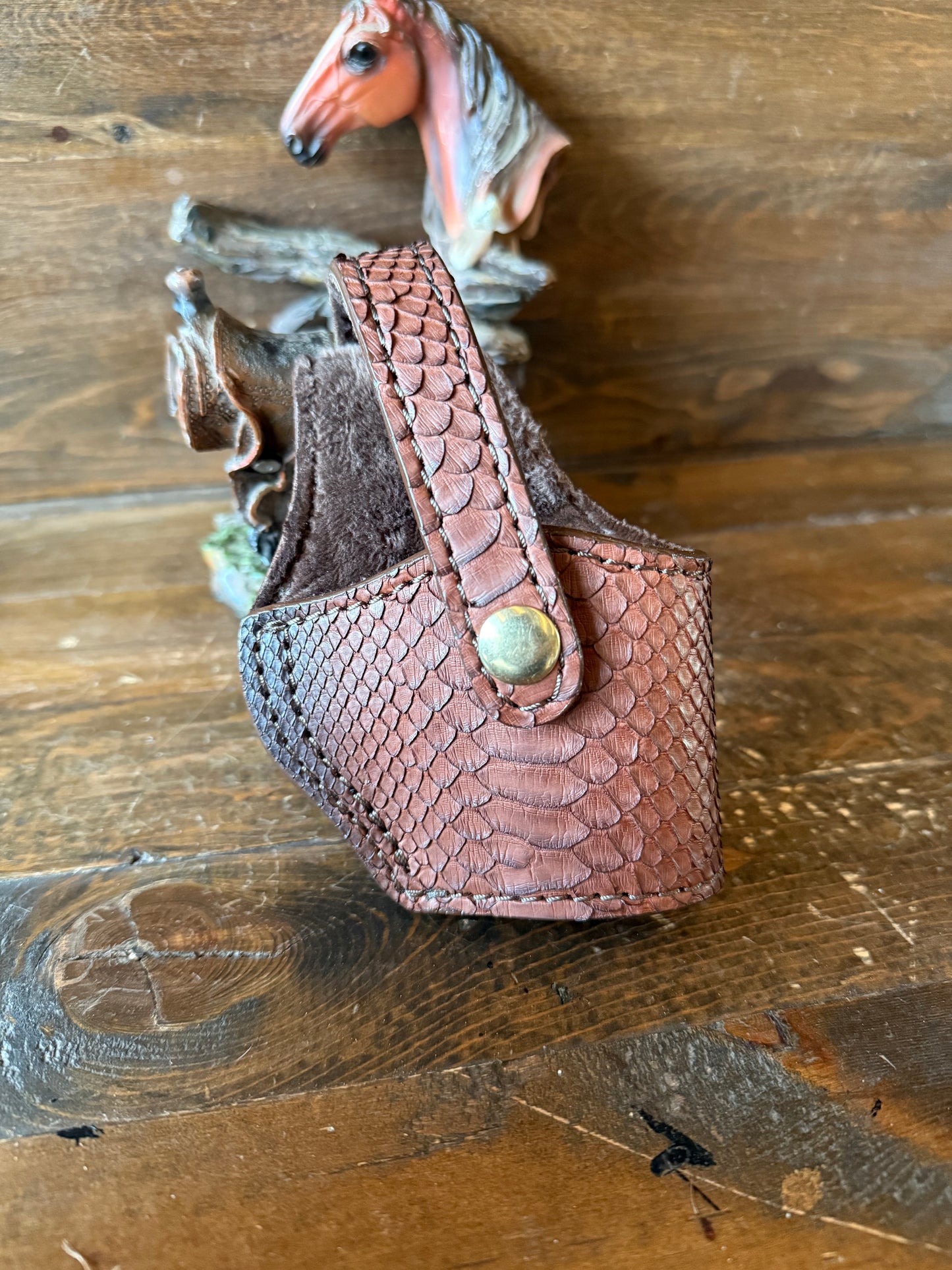 Matte brown snake skin compact holster (1911)