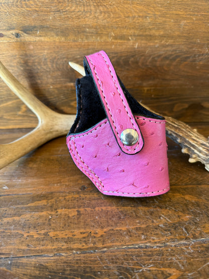 Pink ostrich skin. Compact holster (1911)