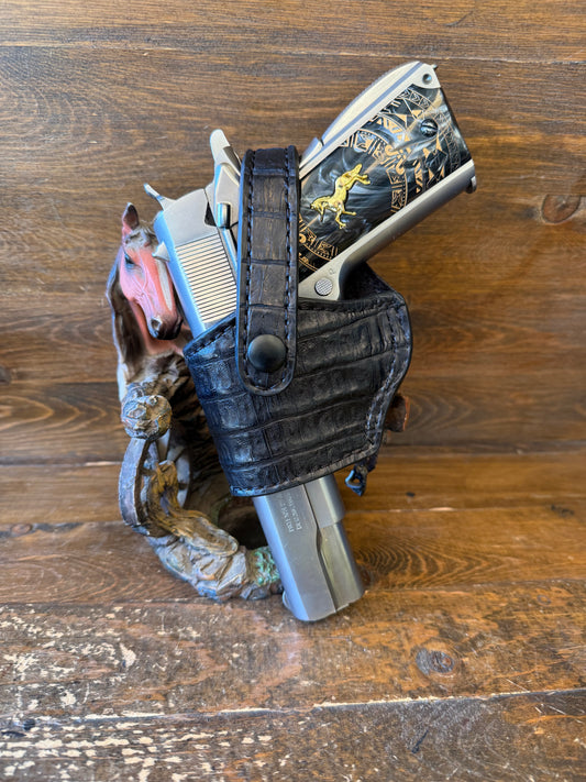 Black crocodile skin compact holster. ( 1911- Left )
