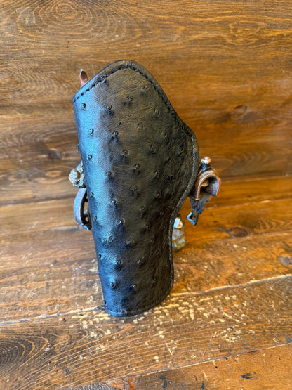 IWB Black ostrich Deluxe holster / Sheep Shearling interior (1911)