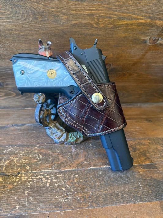 Brandy Brown alligator skin  compact holster (1911)