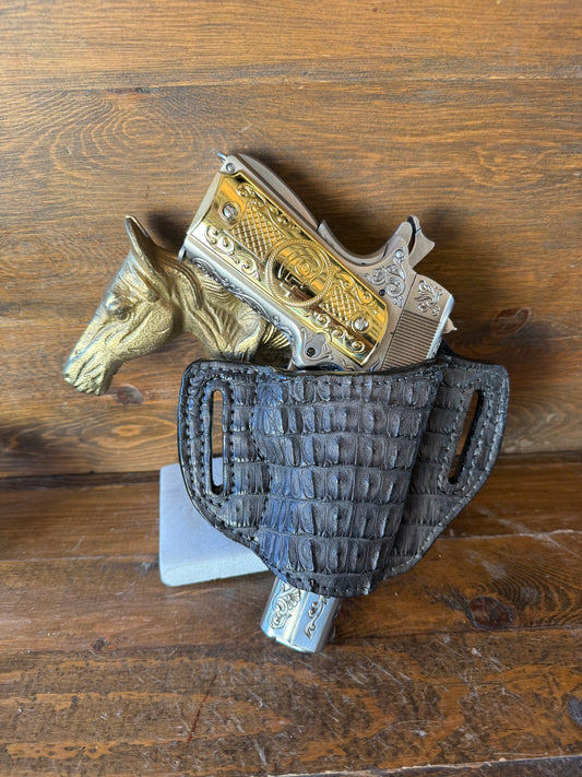 Dark brown matte crocodile skin holster ( 1911 )