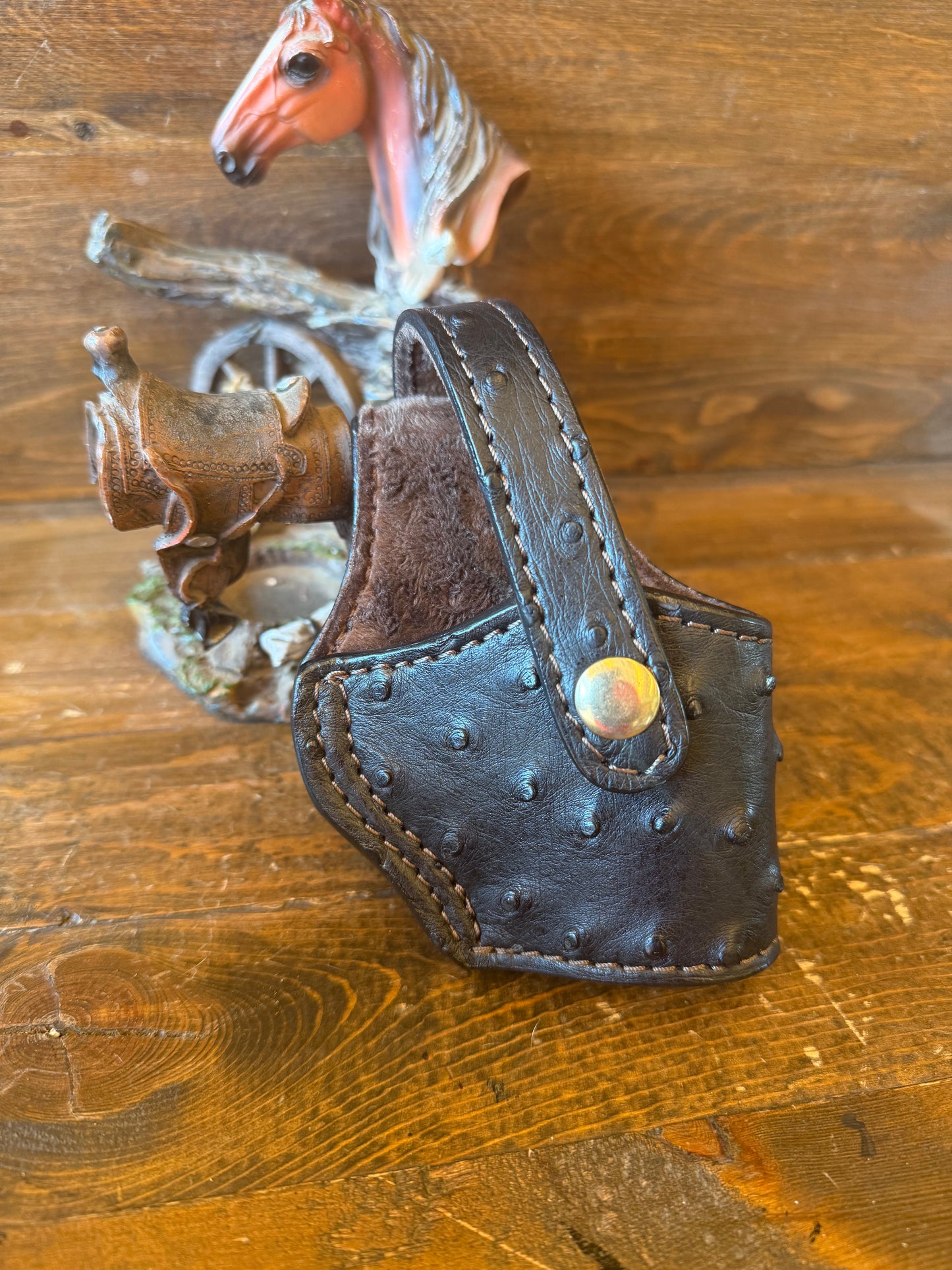 Black/Brown ostrich skin compact holster (1911)