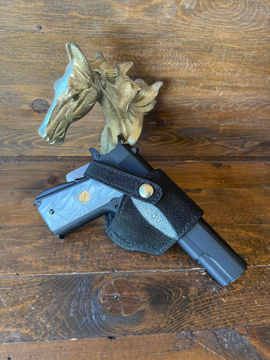 Black/gold stingray skin compact holster ( 1911 )