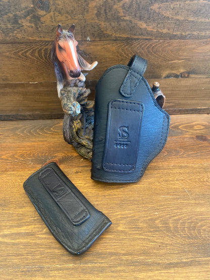 Black ostrich holster/mag set (1911)