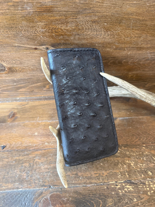 Ostrich skin Deluxe Rodeo wallet in/out