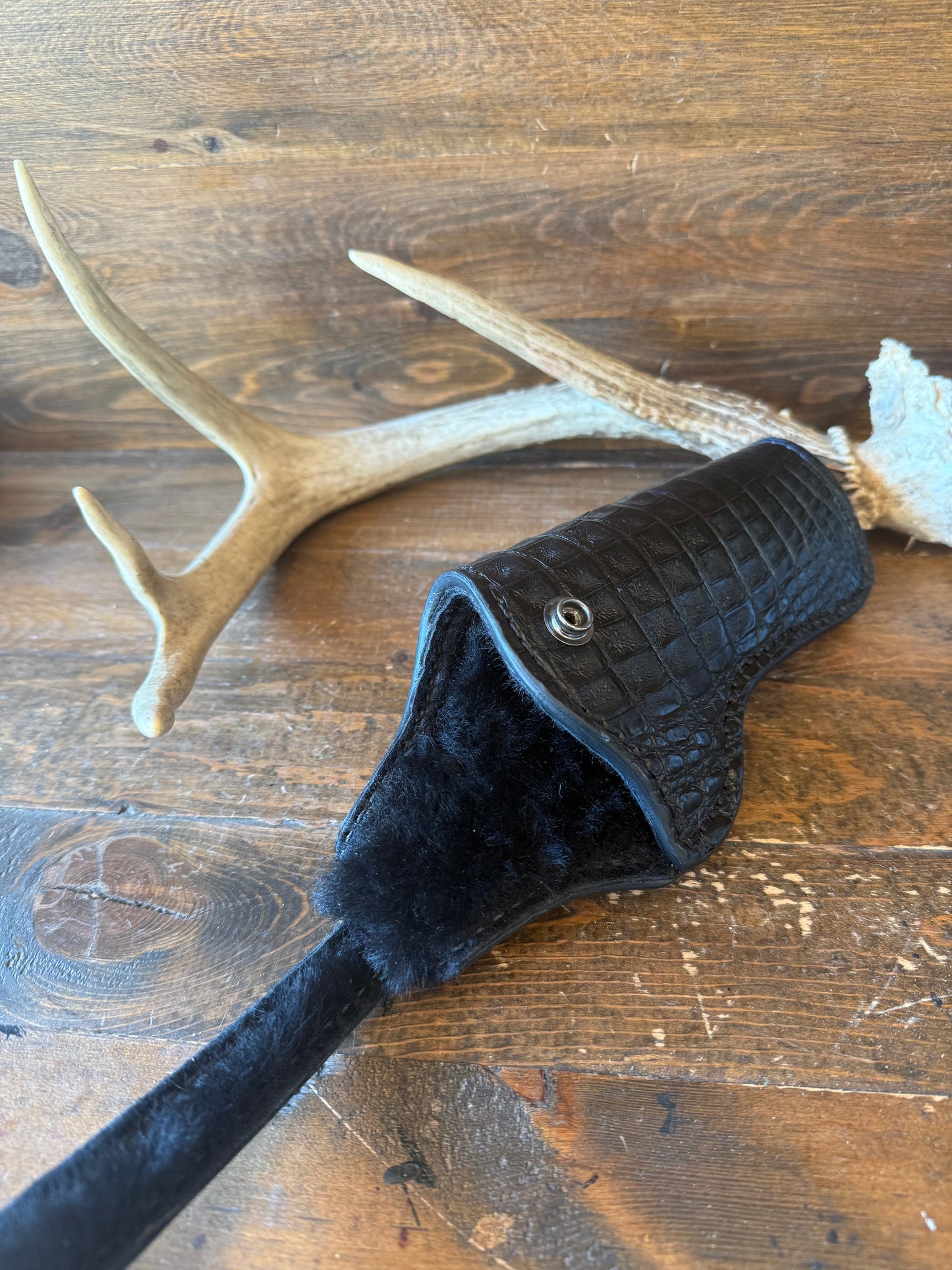 Black crocodile belly full 5” Deluxe holster. (1911)