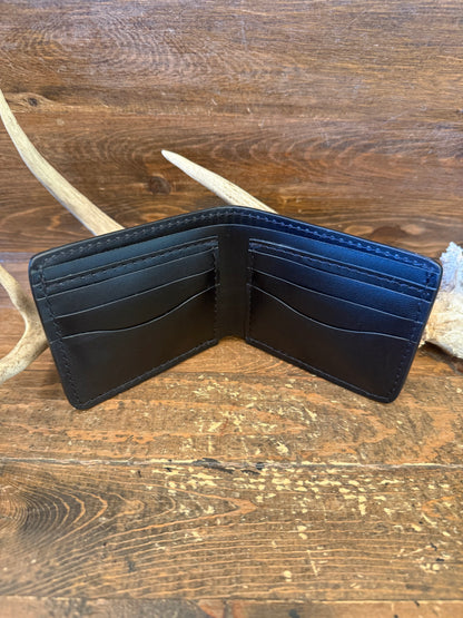 Black Alligator belly skin bifold wallet