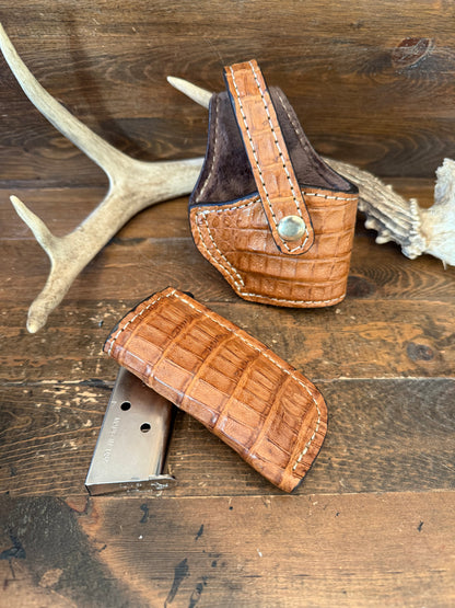 Honey crocodile compact luxury holster set ( 1911 )