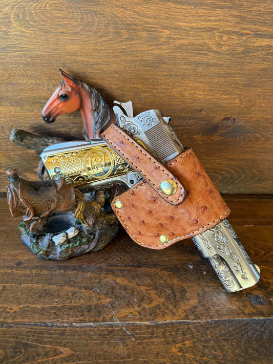 Rustic Conac ostrich skin luxury compact holster (1911)